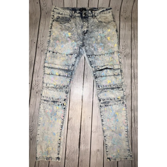 Waimea Other - Waimea Skinny Jeans Men's 34 x 34 Light wash Denim Graffiti Art Pants Stains *